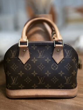 Louis Vuitton Monogram Dome Satchel in Brown and Tan Leather Trim
